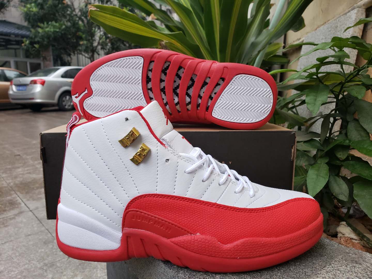 2019 Air Jordan 12 Retro White Water Red Shoes